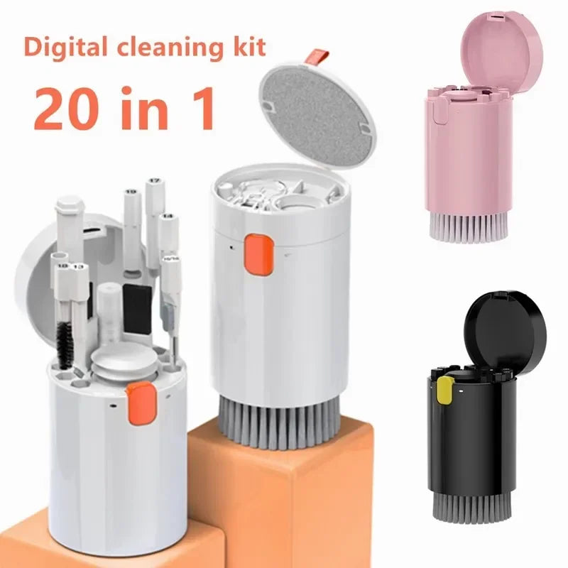 20-IN-1 DIGITAL CLEANING KIT – PHONE, CAMERA, LAPTOP, KEYBOARD, SCREEN CLEANER & DUST COLLECTOR