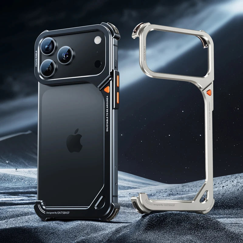 Oatsbasf Phone Case  with Stand Metal Frameless Magsafe