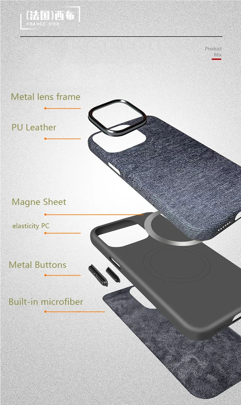 Fabric Pu Leather Magnetic Cover - Dea Case