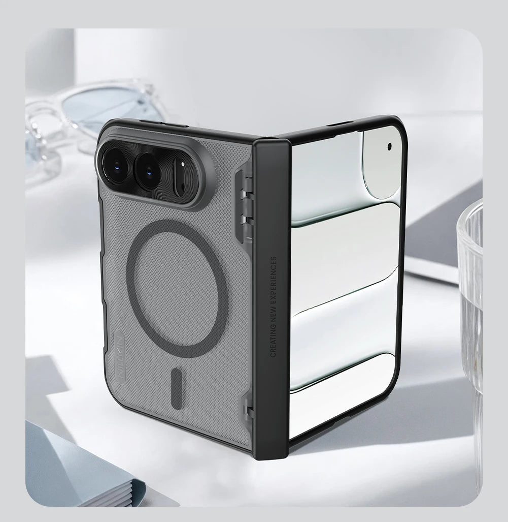 Magsafe Case For iPhone Duo Nillkin Frosted Fold Prop Fonrt + Back Magnetic Cover