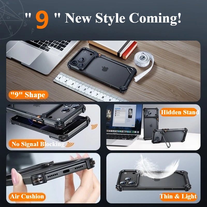 Oatsbasf Phone Case  with Stand Metal Frameless Magsafe