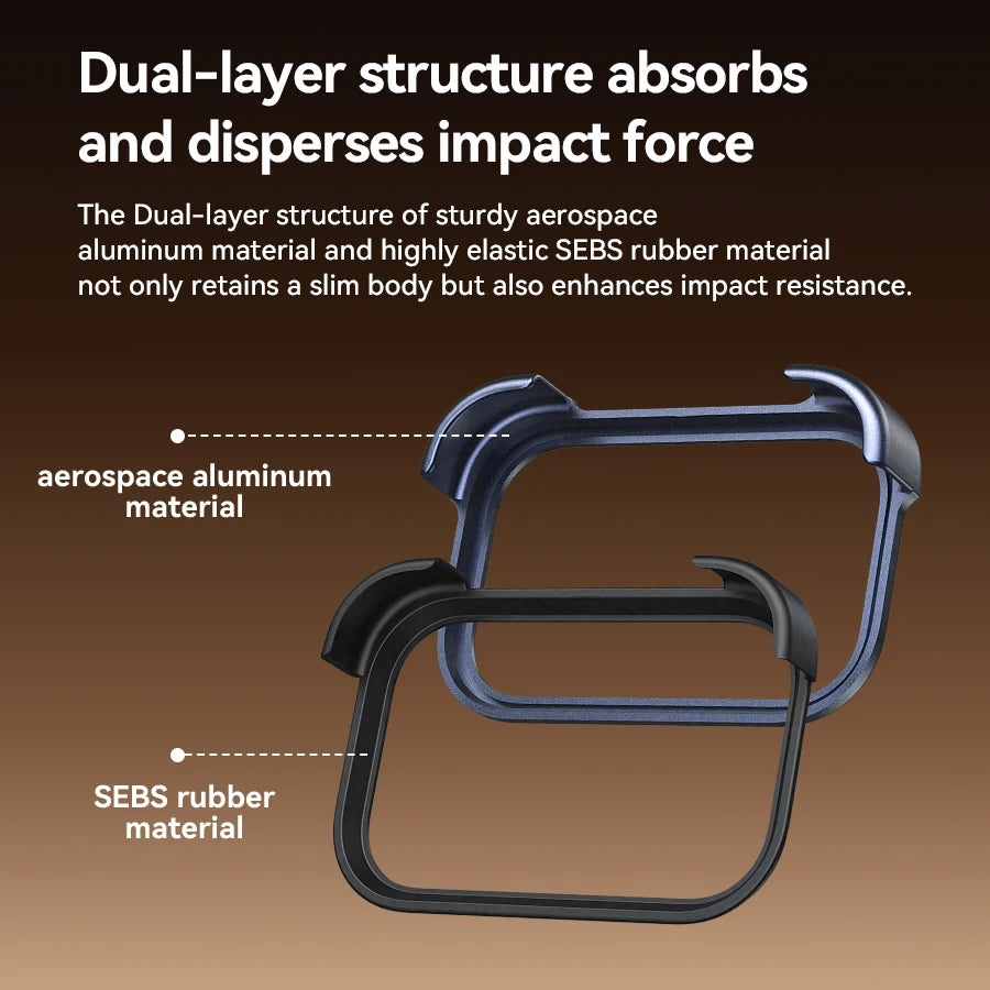 Genuine Aluminum SEBS Rubber Metal Bumper Double-layer ARC Case