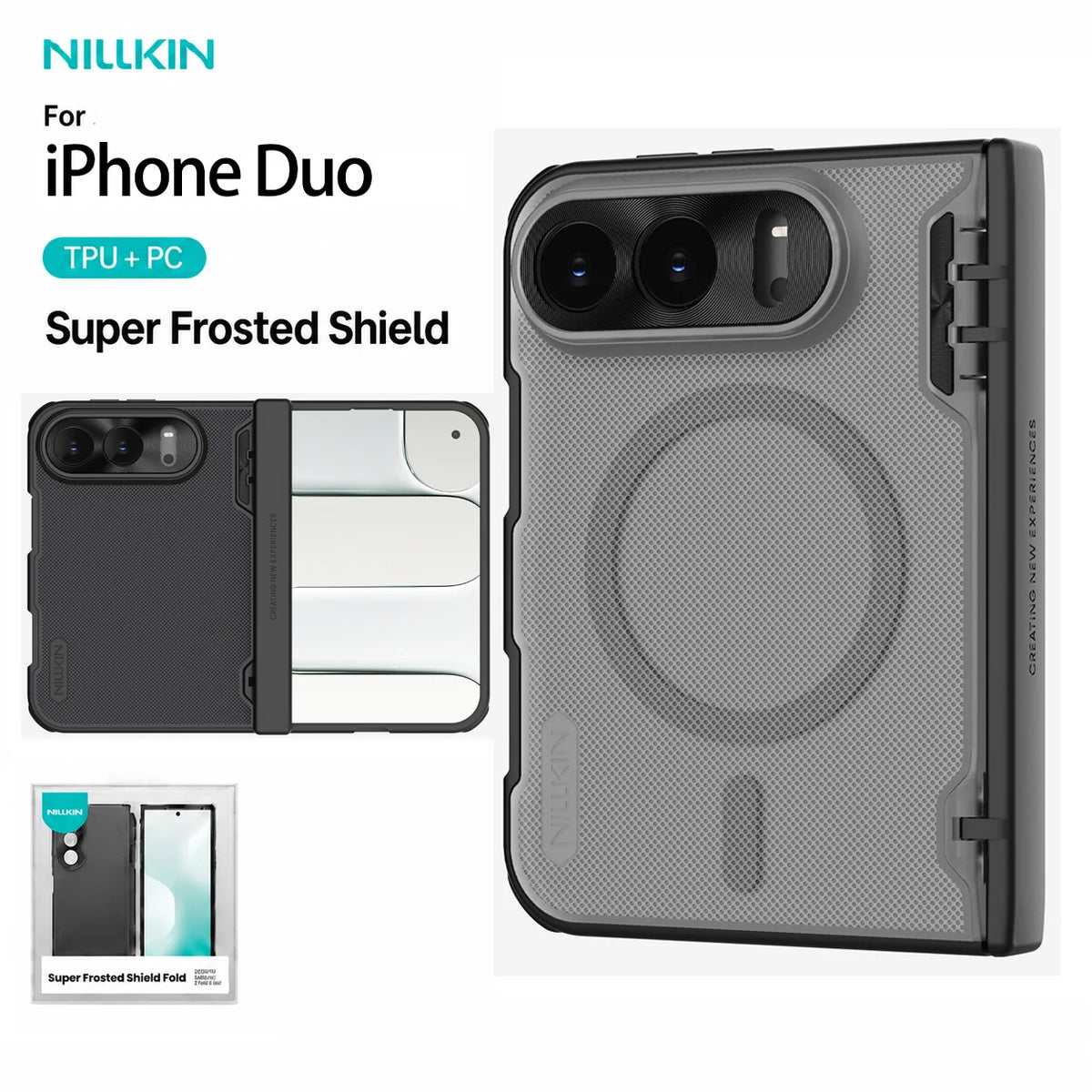 Magsafe Case For iPhone Duo Nillkin Frosted Fold Prop Fonrt + Back Magnetic Cover