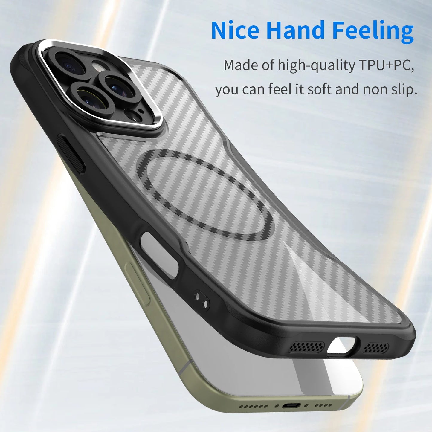 Brushed Carbon Fiber Lens Case for iPhone