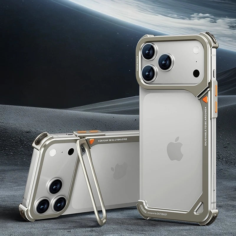 Oatsbasf Phone Case  with Stand Metal Frameless Magsafe