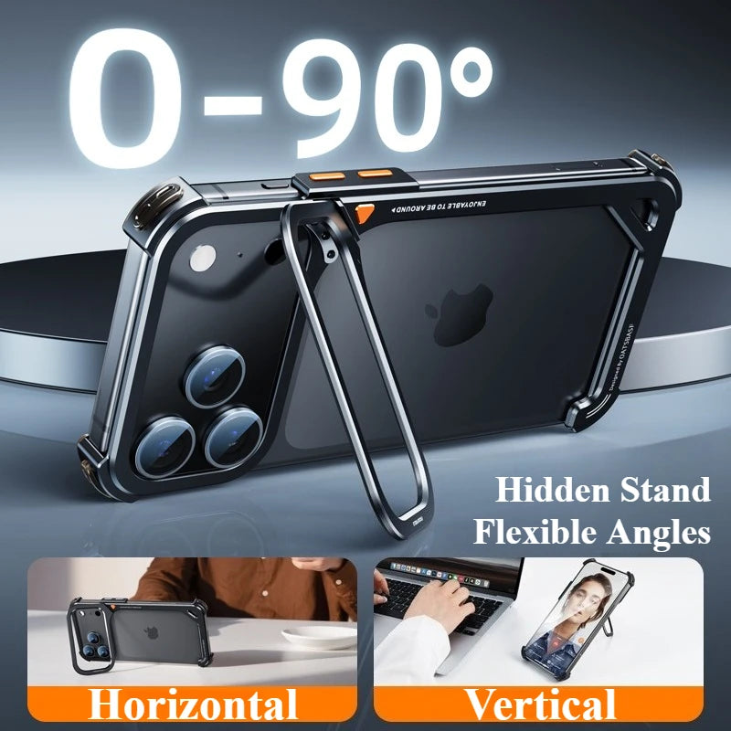 Oatsbasf Phone Case  with Stand Metal Frameless Magsafe
