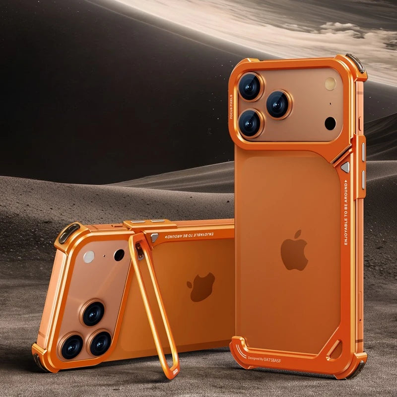 Oatsbasf Phone Case  with Stand Metal Frameless Magsafe