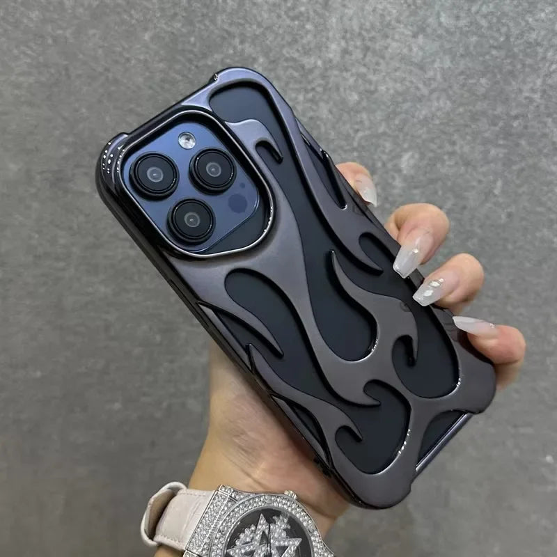 Plating hollow flame pattern silicon case