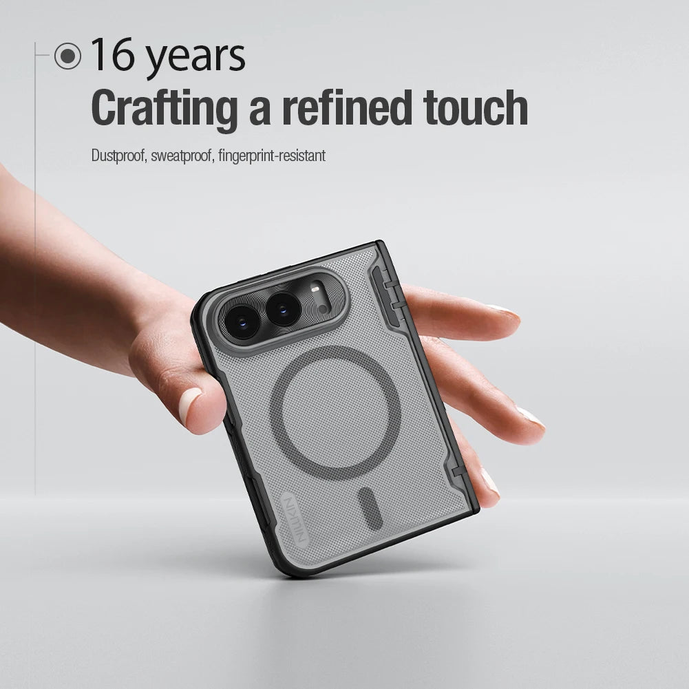 Magsafe Case For iPhone Duo Nillkin Frosted Fold Prop Fonrt + Back Magnetic Cover