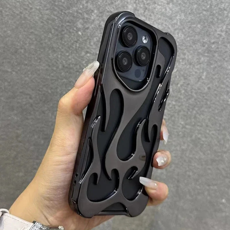 Plating hollow flame pattern silicon case