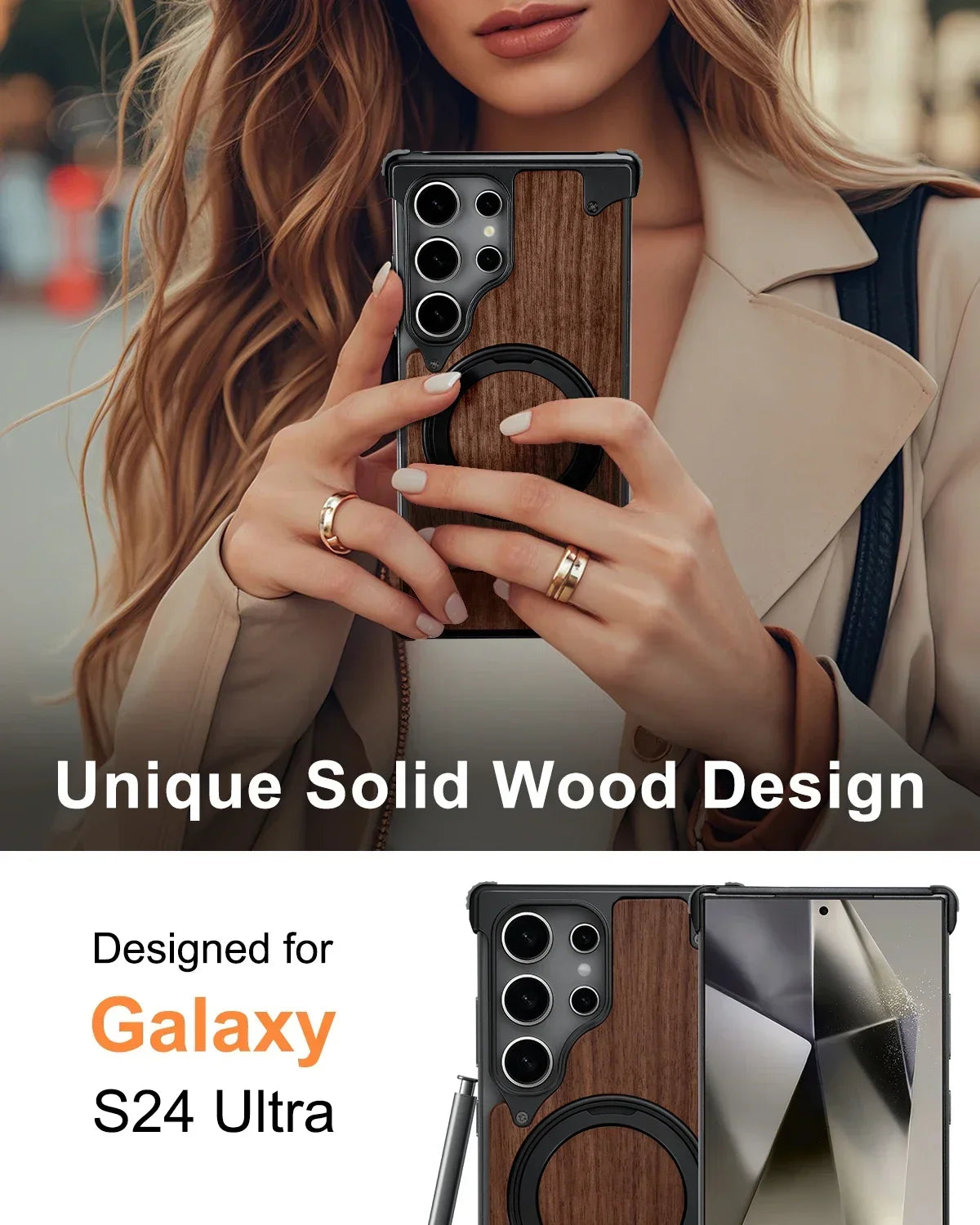 Oatsbasf Wood Magnetic  Case for Samsung Galaxy S24 Ultra