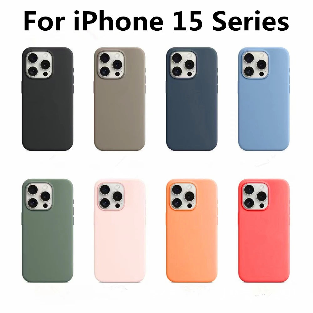 New Liquid Silicone with logo  For iPhone 15 ProMax