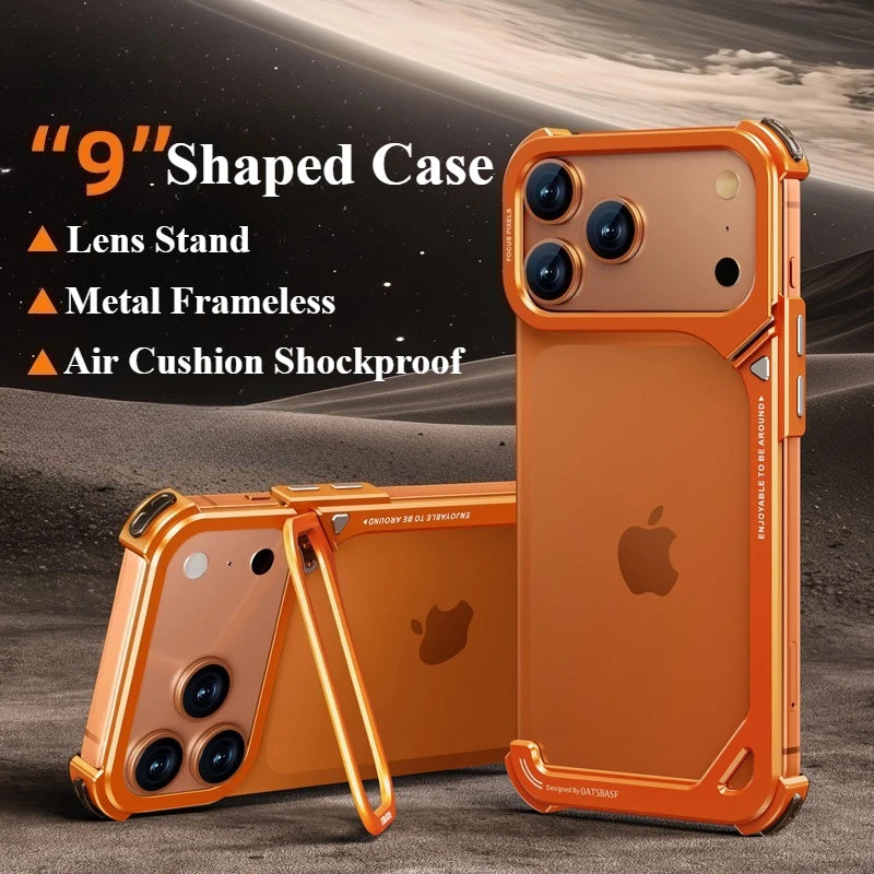 Oatsbasf Phone Case  with Stand Metal Frameless Magsafe