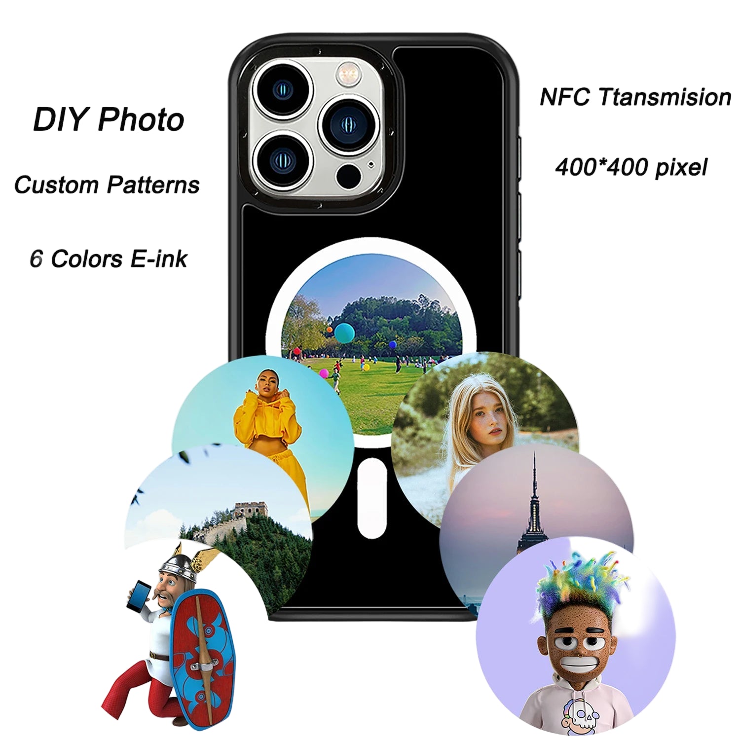 AMOURS 6-COLOR NFC E-INK CASE FOR IPHONE