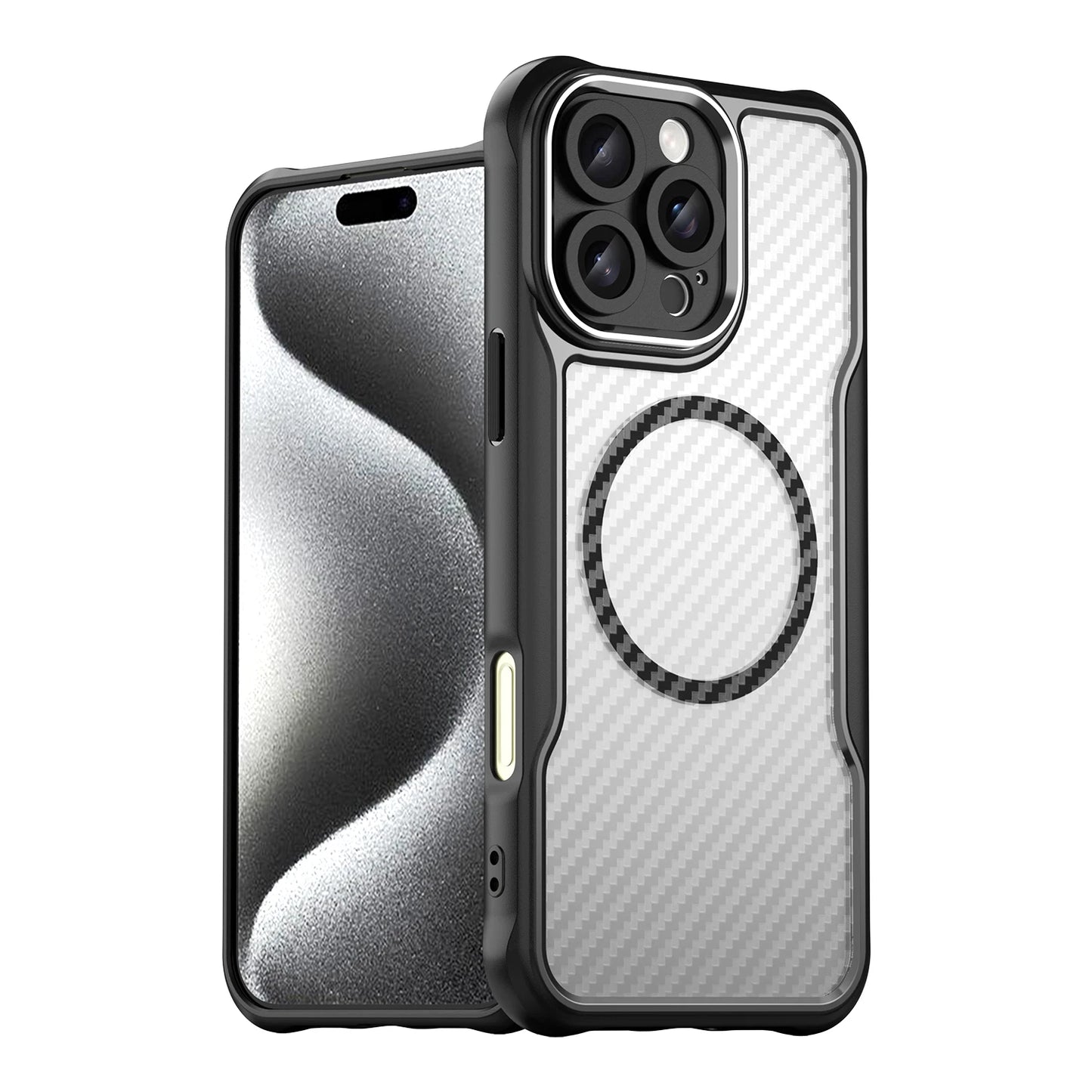 Brushed Carbon Fiber Lens Case for iPhone