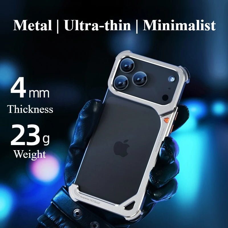 Oatsbasf Phone Case  with Stand Metal Frameless Magsafe
