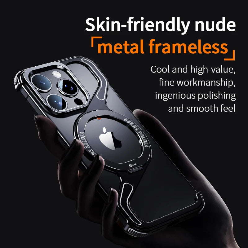 Z Shape Magnetic Metal Snap-on Phone Case For Iphone